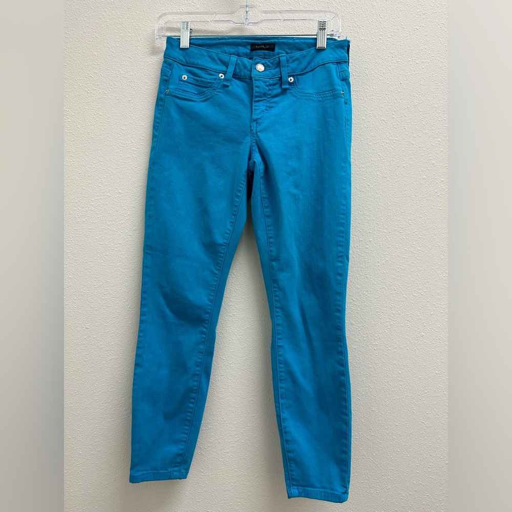 Bebe Turquoise Cropped Ankle Jeans size 26
